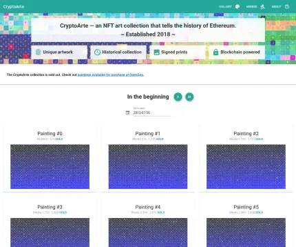 CryptoArte desktop screenshot