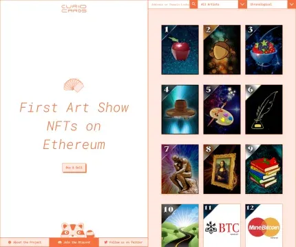 Curio Cards desktop screenshot