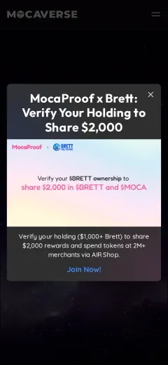 Mocaverse mobile screenshot