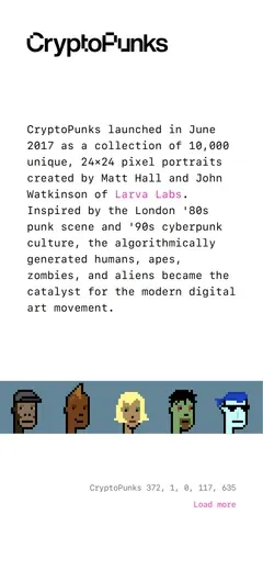 CryptoPunks / NODE mobile screenshot
